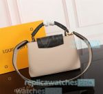 High Clone L--V Capucines BB Creamy-white Taurillon Leather  Women's Handbag
